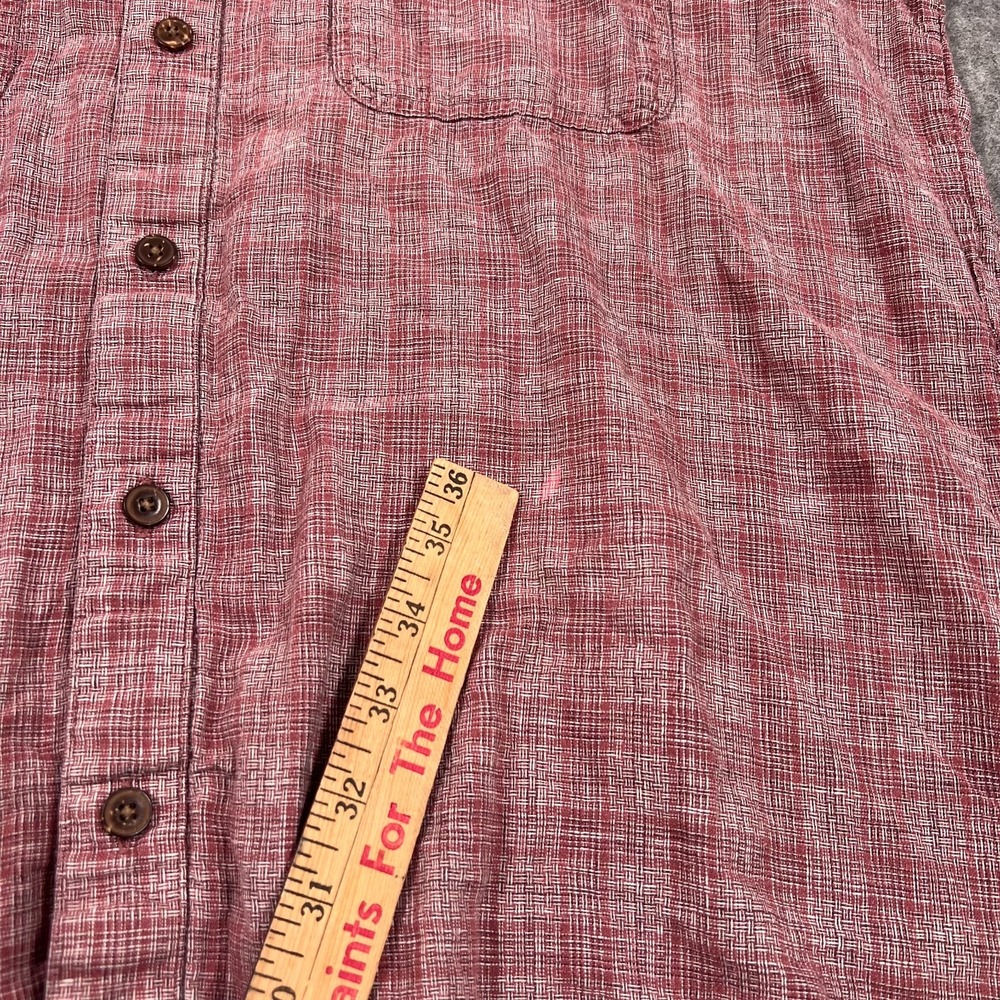 Patagonia Red Woven Plaid Migration Hemp Short Sleeve Shirt Men's Size Large - Picture 4 of 6